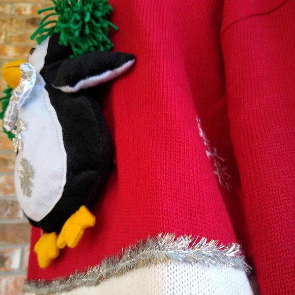 It's Our Time Ugly Christmas 3D Penguin Sweater XL - Picture 5 of 7